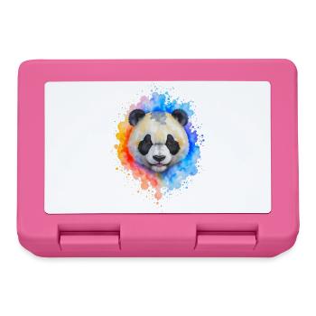 Éclaboussure de panda aquarelle - Boîte à goûter - rose - Devant