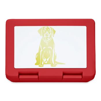 Labrador Hund Silhouette - Brotdose - Rot - Vorne