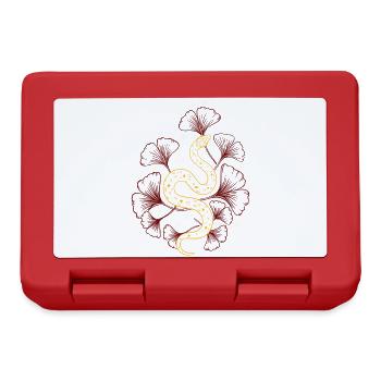 Snake with ginkgo in spring - Lunchbox - red - Front