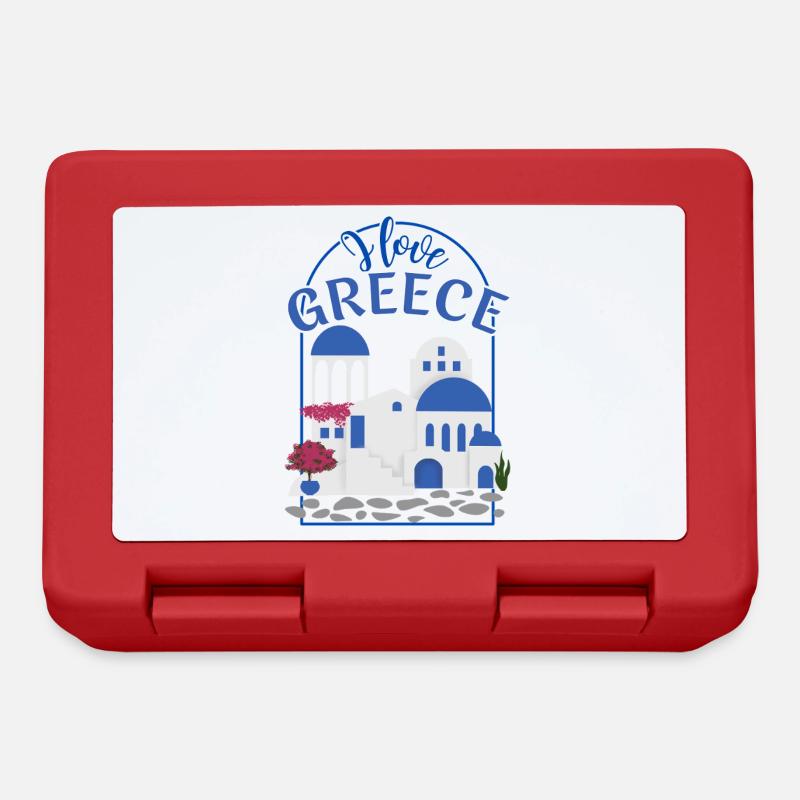 I Love Greece Illustrative Typografie - Brotdose - Rot
