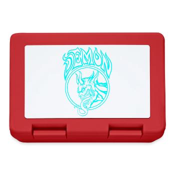 BLUE Demon – Infernal Line Art Illustration - Lunchbox - red - Front