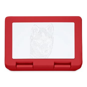 Wolf View Ligne Dessin Imprimer Design Husky - Boîte à goûter - rouge - Devant