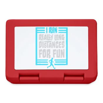 I Run Really Long Distances For Fun Marathon Sport - Brotdose - Rot - Vorne