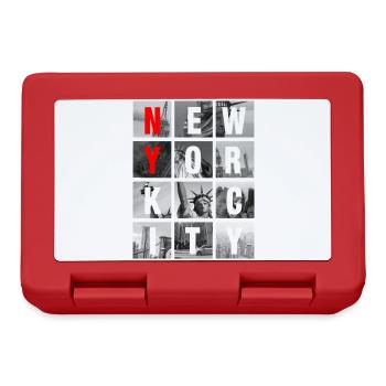New York City Collage Grid - Lunchbox - red - Front