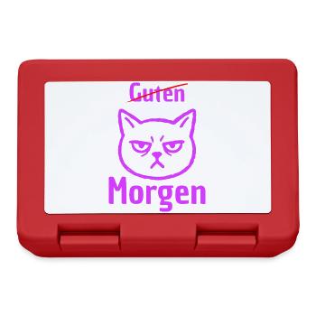 KEIN GUTEN MORGEN, MORGENMUFFEL! LUSTIGER SPRUCH - Brotdose - Rot - Vorne