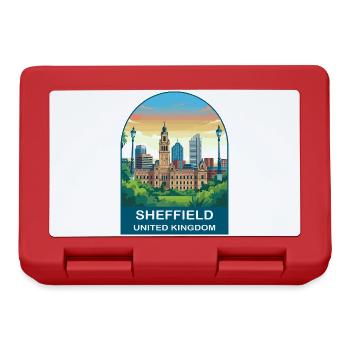 Sheffield Skyline UK Stahlstadt Illustration - Brotdose - Rot - Vorne