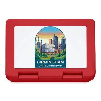 Illustration de la ville de la silhouette de Birmingham au Royaume-Uni - Boîte à goûter - rouge - Devant