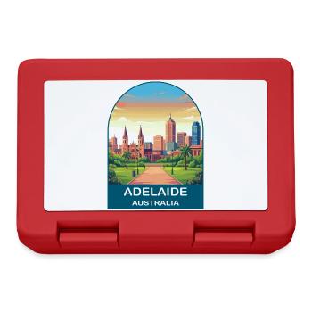Adelaide Australien Stadt-Skyline-Reiseplakat - Brotdose - Rot - Vorne