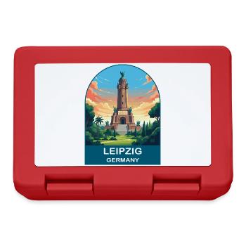 Leipzig Germany Monument Vintage Travel Poster - Lunchbox - red - Front
