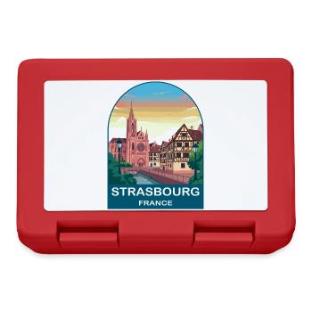 Strasbourg France Vintage Travel Poster Design - Lunchbox - red - Front