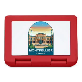 Montpellier France Vintage Travel Poster Design - Lunchbox - red - Front