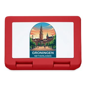 Groningen Netherlands Martinitoren Travel Poster - Lunchbox - red - Front