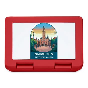 Nijmegen Niederlande Vintage City Reiseplakat - Brotdose - Rot - Vorne