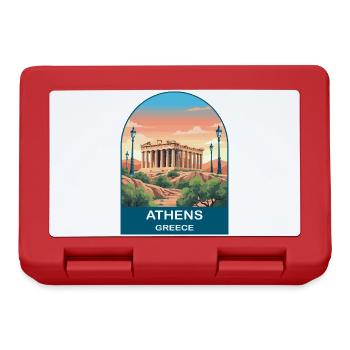Athens Greece Vintage Travel Poster Art - Lunchbox - red - Front