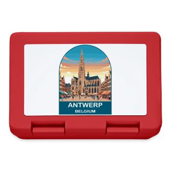 Antwerp Belgium Vintage Travel Poster Art - Lunchbox - red - Front