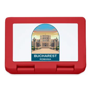 Bukarest Rumänien Vintage-Reiseplakat - Brotdose - Rot - Vorne