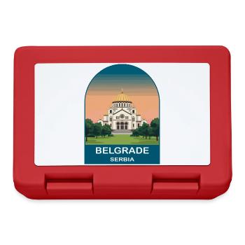 Belgrade Serbia Vintage Travel Poster Art - Lunchbox - red - Front