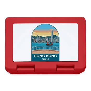 Hongkong Victoria Harbour Vintage-Reiseplakat - Brotdose - Rot - Vorne
