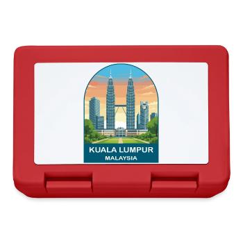 Kuala Lumpur Malaysia Vintage-Reiseillustration - Brotdose - Rot - Vorne