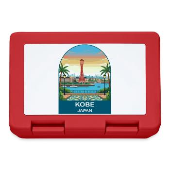 Kobe Japan Port Tower Vintage Travel Art - Lunchbox - red - Front