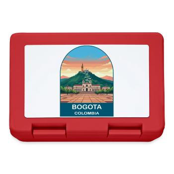 Bogota Colombia Skyline Vintage Travel Art - Lunchbox - red - Front