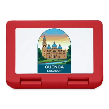 Cuenca Ecuador Vintage Cathedral Travel Poster - Lunchbox - red - Front