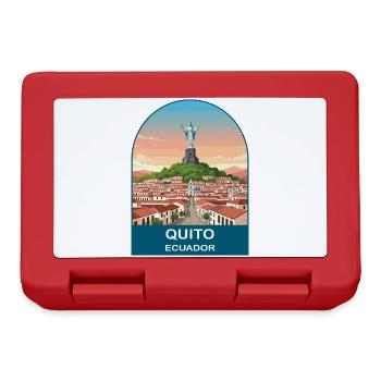 Quito Ecuador El Panecillo Vintage Travel Art - Lunchbox - red - Front