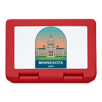 Art d’affiches de voyage vintage Minnesota USA - Boîte à goûter - rouge - Devant