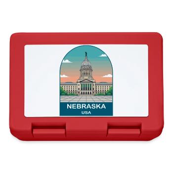Nebraska USA Vintage Travel Poster Art - Lunchbox - red - Front