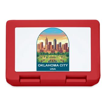 Oklahoma City USA Vintage-Reiseplakat - Brotdose - Rot - Vorne