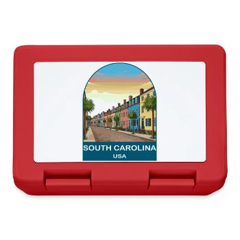 South Carolina USA Vintage Travel Poster - Lunchbox - red - Front