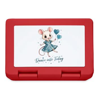 Souris dansante avec des ballons en forme de cœur - Boîte à goûter - rouge - Devant