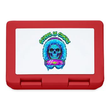 School Is Coming Cyber Skull Winter Parka - Lunchbox - red - Front