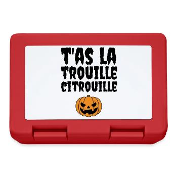T'as la trouille citrouille - Boîte à goûter - rouge - Devant