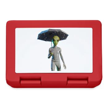 Alien avec parapluie - Boîte à goûter - rouge - Devant