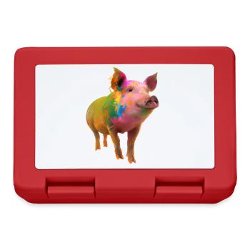 Cochon coloré - Boîte à goûter - rouge - Devant