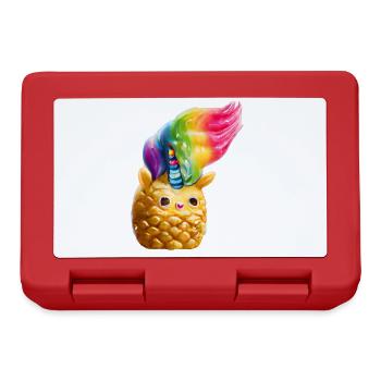 Einhorn-Ananas - Brotdose - Rot - Vorne