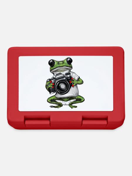 Frosch mit Fotoapparat - Brotdose - Rot