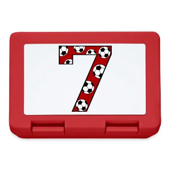 7. Geburtstag Fußball rot - Brotdose - Rot - Vorne