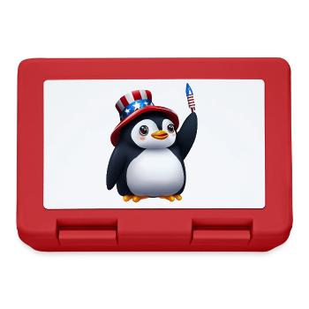 Patriotic penguin for the 4th of July - Lunchbox - red - Front