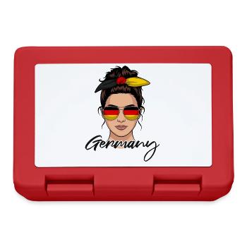German Girl Woman Flag Germany - Lunchbox - red - Front