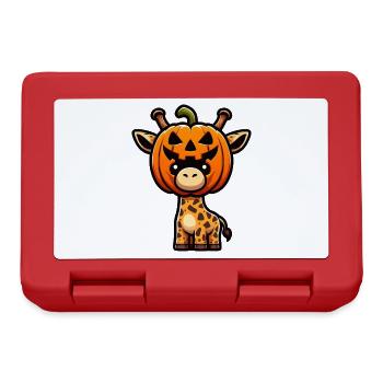 Lustige Kürbis-Giraffe Halloween Oktober Herbst - Brotdose - Rot - Vorne