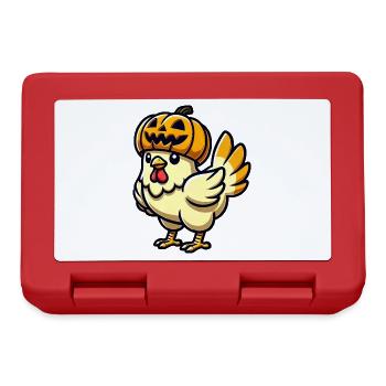 Halloween Poulet Citrouille Dessin animé Octobre - Boîte à goûter - rouge - Devant