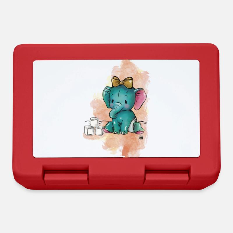 Elephant with cubes - Lunchbox - red