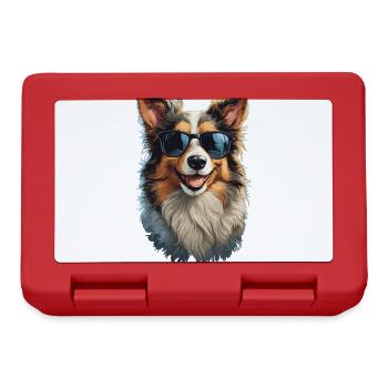 Border Collie Friend Companion Dogs Design - Lunchbox - red - Front