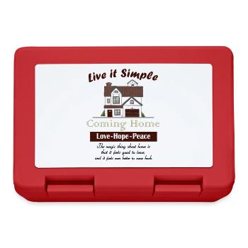 I Love My Home Inspirational Typographic Design. - Lunchbox - red - Front
