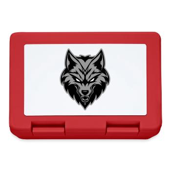 Wolf Kopf Symbol - Brotdose - Rot - Vorne