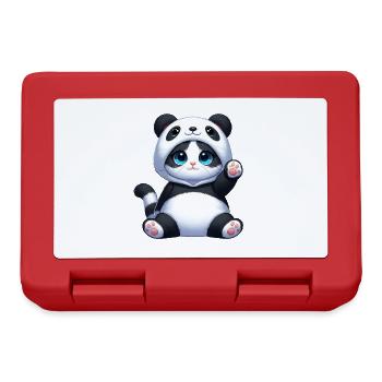 Cat in Panda Costume - Lunchbox - red - Front
