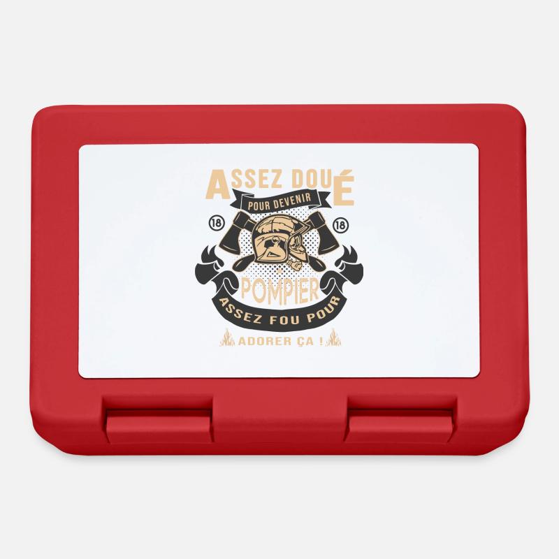 pompier cadeau humour sapeurs pompiers - Boîte à goûter - rouge