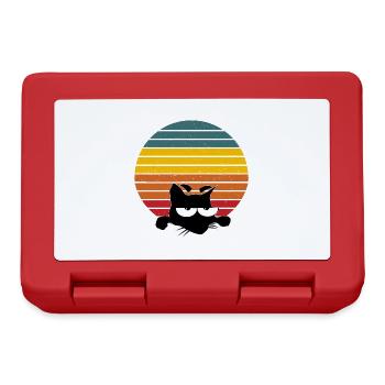 VINTAGE CAT RETRO KATZE - Brotdose - Rot - Vorne